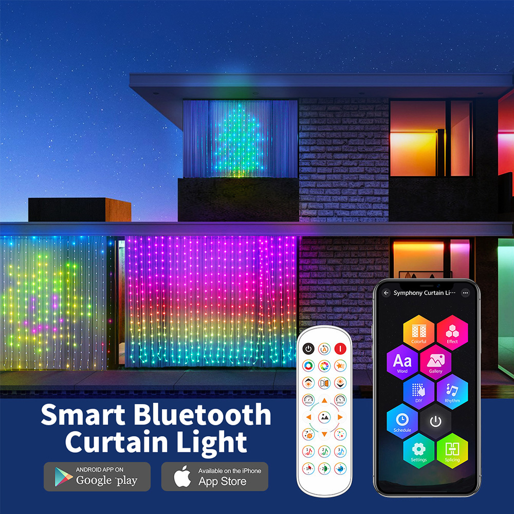 Smart Garden Rooms - Slimme LED RGB-gordijnverlichting IP65 met muziek
