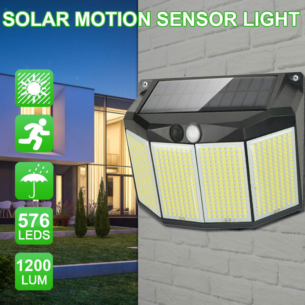 Smart Garden Solar Lights - 576Leds Zonne-Energie Wandlamp Buiten Waterdicht Met