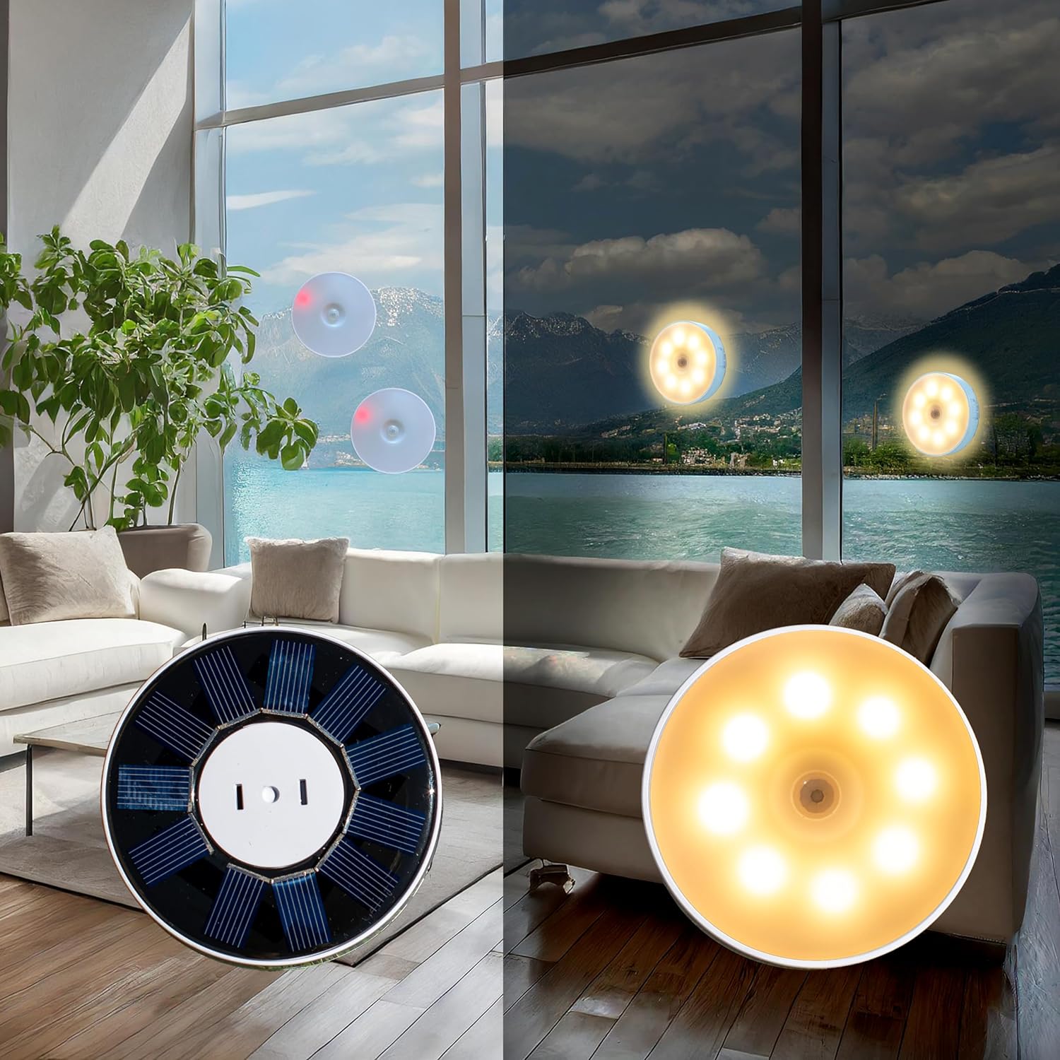 Smart Garden Solar Lights - Bewegingssensor Nachtlampje Oplaadbaar USB Solar Tuinlicht