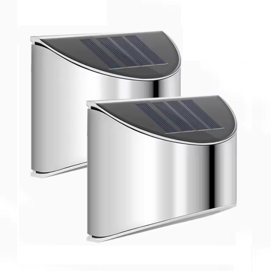 Smart Garden Solar Lights - 2 stuks zonne-tuinlamp roestvrijstalen binnenplaats wandlamp