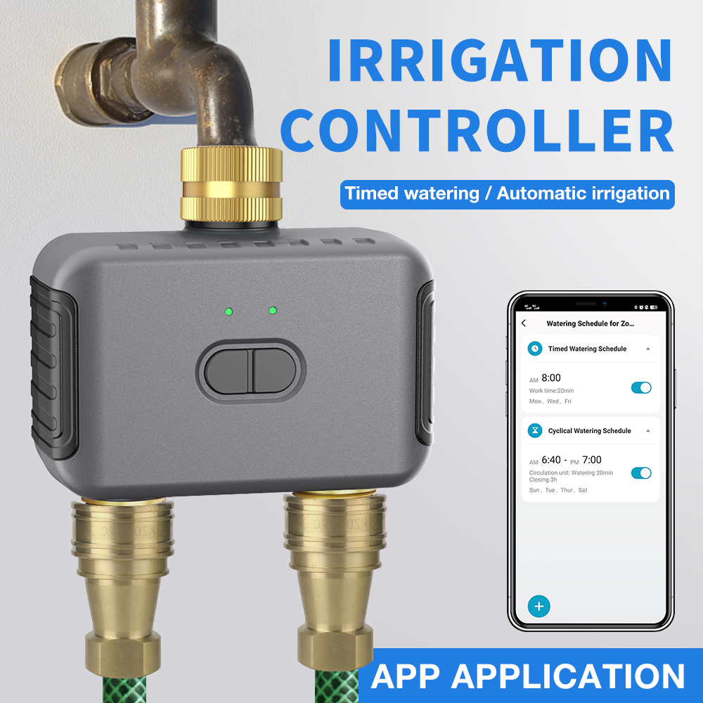 Smart Garden Refill - Tuya 2-zone besproeiingstimer Tuin Automatische irrigatiecontroller